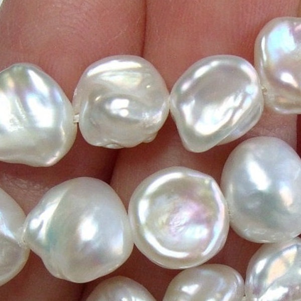 Keishi Pearl, 8-10mm Small Pebble Natural Pearl, Keshi Freshwater Pearl, Top Quality Organic Pearl, Rainbow Hue Iridescent, P-0082