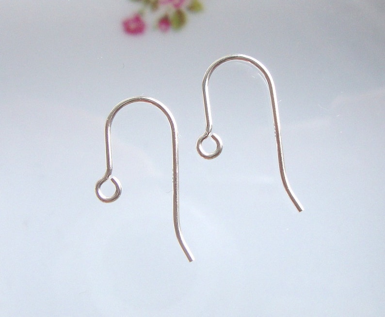 925 Sterling Silver Small French Ear Wire 10 pcs 20.5 gauge 20x10mm EW-0108