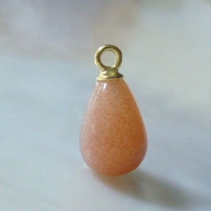 1 pair, 6x10mm, AA Sunstone Small Smooth Teardrop Briolette, Half Drilled, Top Drilled, Designer Pieces, GS-0266 image 4