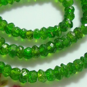 3 mini strand, 31-32 beads, 3.5-4mm Organic cut Chrome Diopside Faceted Rondelle Bead image 5