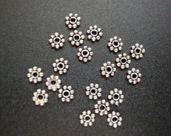 Bulk 50 pcs, 3.5mm, 925 Sterling Silver Daisy spacers, CC-0141