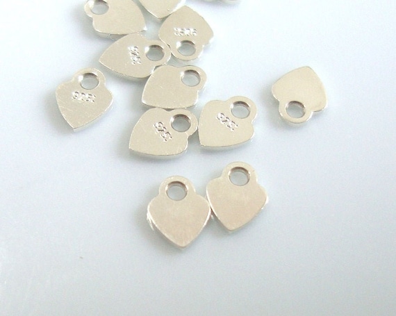 20-100pcs, Tiny Small 3.5mm 925 Sterling Silver Sweet Heart