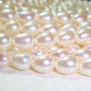 8&quot; Strand, 5-6x4-5mm, Fresh Water Pearl, Natural Rice and Drop Pearls,  Bridal Jewelry, June Birthday