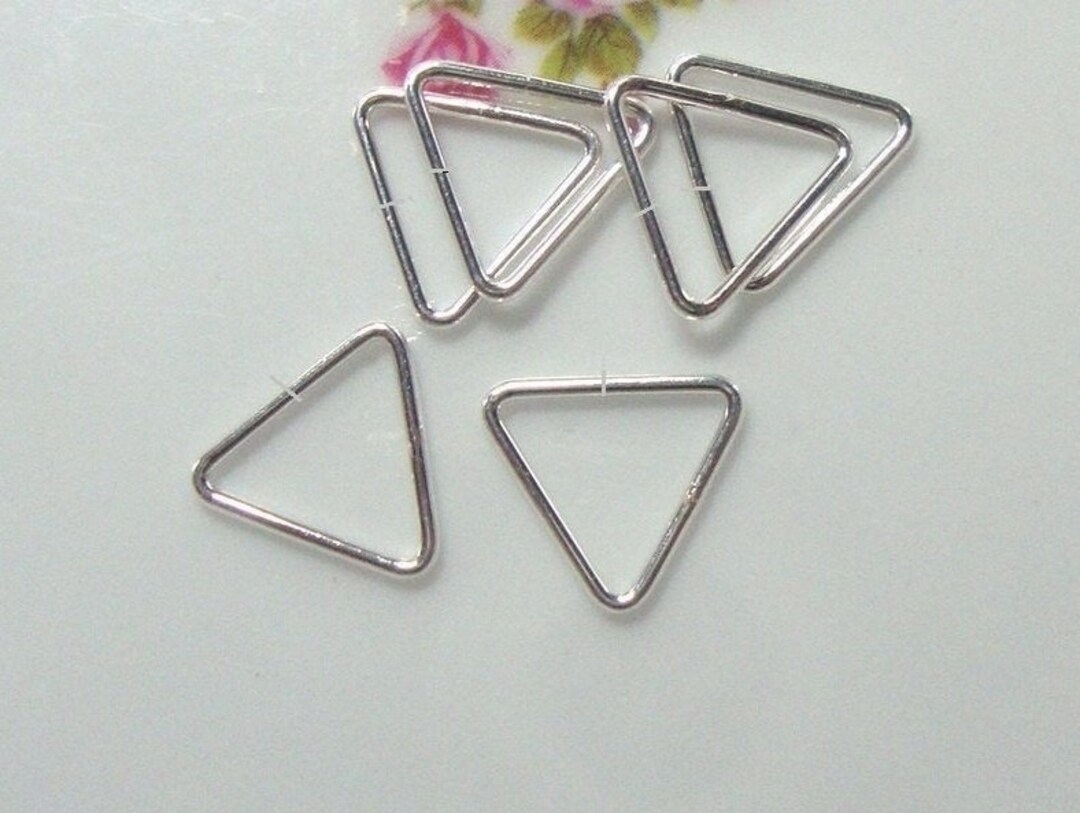 10-50 Pcs, 10mm, 19ga Gauge, 925 Sterling Silver Open Triangle Jump ...