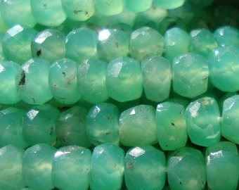 25% off Australia Chrysoprase Gemstone Faceted Rondelle Beads, 1/2 Strand, 5-5.5x3.5-4.5mm, NOT Green Chalcedony