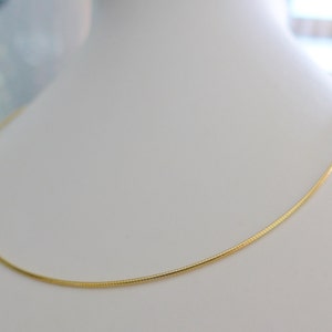 1 pc, 18 inch 18K Gold over 925 Sterling Silver Omega Chain, Finished Chain, 1mm, Made in Italy