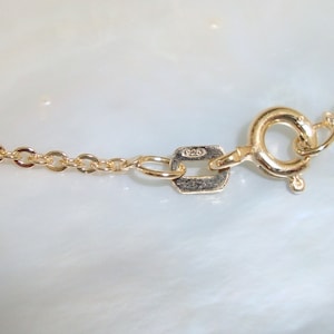 1 pc, 18in, 45cm, 2x1.6mm, Dainty and Sturdy, 925 Sterling Silver 18K Gold plated Cable Chain with Spring Clasp, medium weight