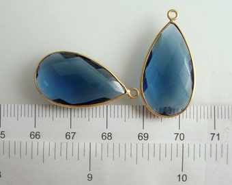 2 Pcs, 25x15mm, Beautiful Kyanite Quartz London Blue Faceted