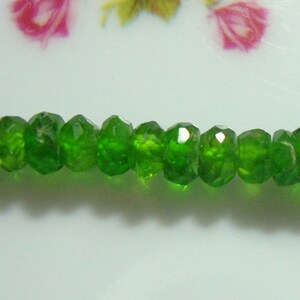 3 mini strand, 31-32 beads, 3.5-4mm Organic cut Chrome Diopside Faceted Rondelle Bead image 2