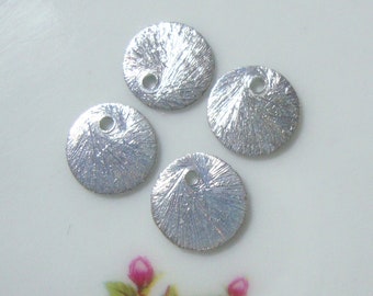 4 10 20pcs, 8mm, Sterling Silver Brushed Round Disc, Stamping disc