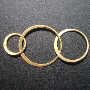 2 pcs, 36x18mm, Gold Vermeil over Sterling Silver THE KIM Romantic 3 circles Link, Earring, pendant