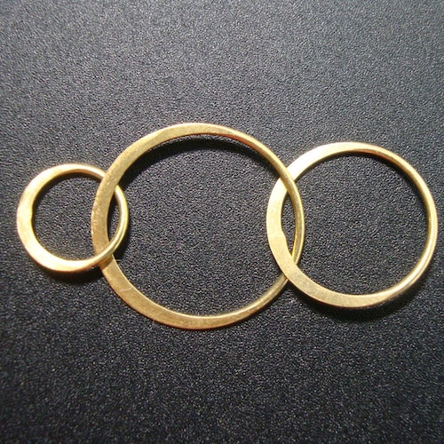 Save, Bulk 10 pcs, 36x18mm, Gold Vermeil shipping Sterling Silver THE KIM Romantic 3 circles Link, Earring, pendant