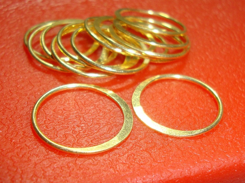 4 pcs, 15mm, 19ga, Gold Vermeil Sterling Silver Eternity Circle Links, Great for Macrame bracelet, CC-0463 image 3