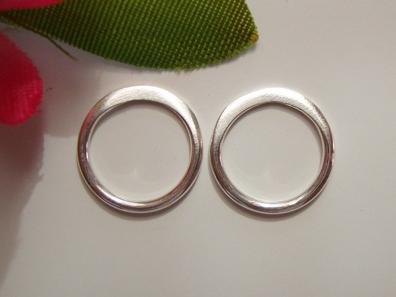 925 Sterling Silver Eternity Circle Link, 9x1mm, 6 pcs, Minimalist Popular item for Macrame bracelet image 1