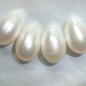 Gorgeous Fresh Water White Pearls Drop Shape, Ivory White Freshwater pearl, 2 pairs, 10-11x7-8mm, Half Drilled, Best Bridal, June Birthday