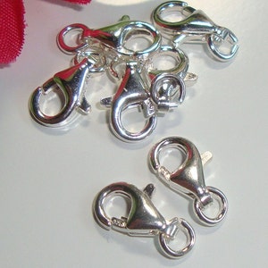 5 pcs, 5x11mm, 925 Sterling Silver Oval Trigger Clasp with Ring, clasp1