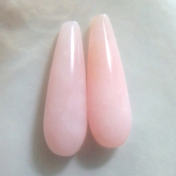 1 pair, 7x22mm, AAA Pink Opal Smooth Teardrop Elongated Briolette, Spike, Icicle Drops, Top Drilled, GS-0367