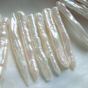 4" Inch Strand, 18-25x4-5mm Spike Stick Freshwater Pearl