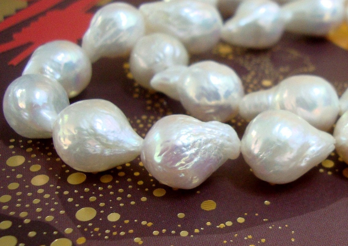 Baroque Pearls Wholesale Natural Pearl, 20-45 Mm Big Baroque Loose Freshwater Pearl In Strand