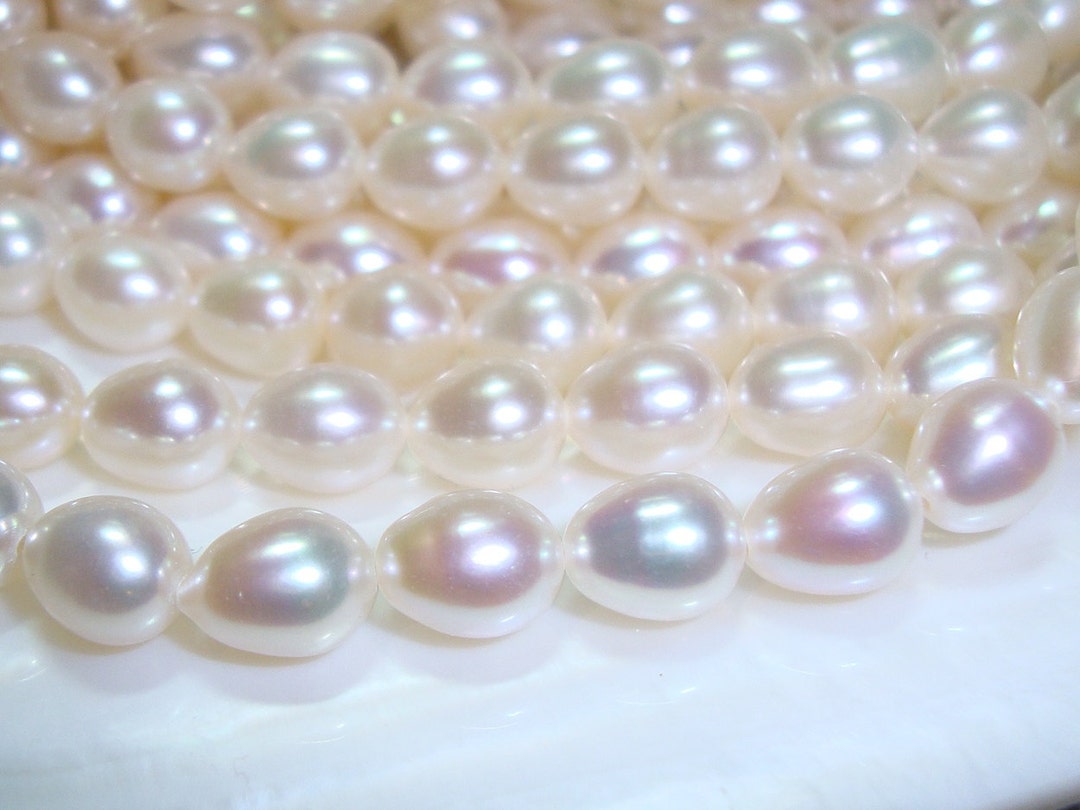 1/2 Strand, 7.2-7.5mm, Fresh Water Pearl, Freshwater Drop Pearls,creamy ...