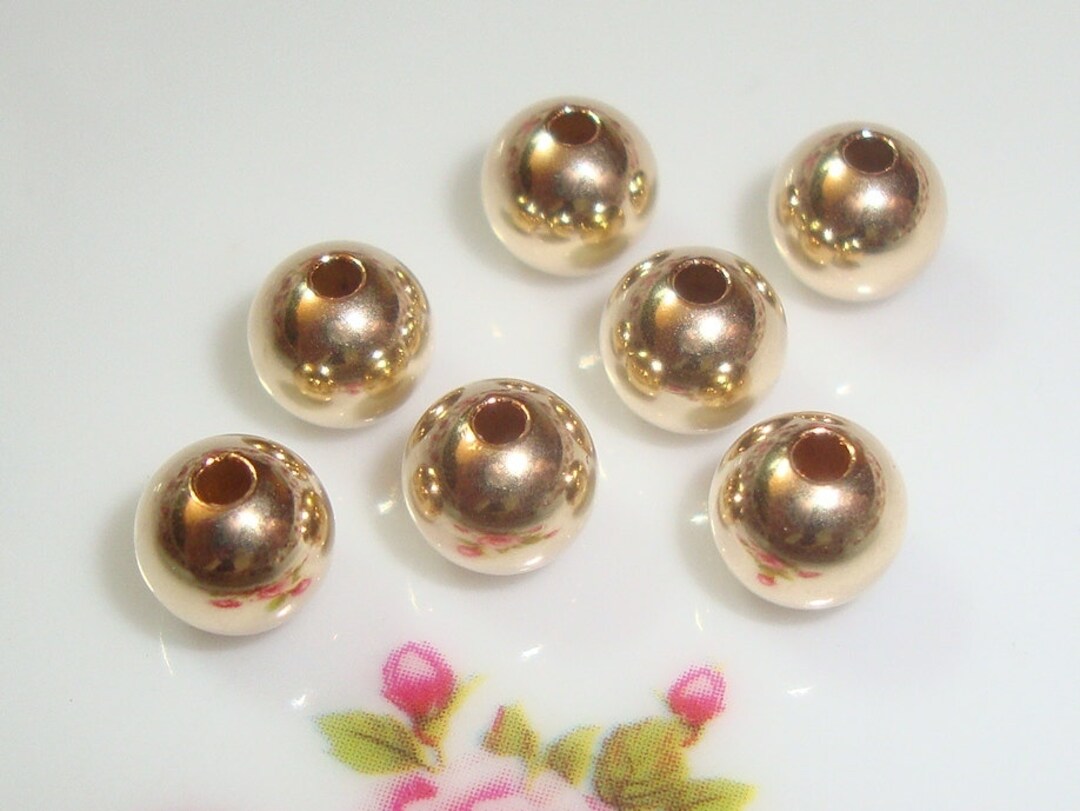 14k Gold Filled Seamless Round Beads Spacers, Bulk 10 Pcs, 6 Mm, 1.5mm