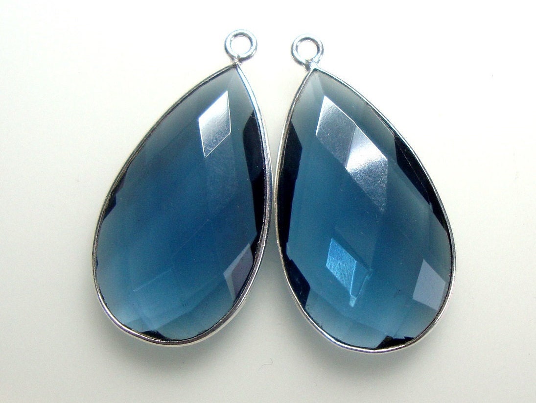 2 Pcs, 25x15mm, Beautiful Kyanite Quartz London Blue Faceted