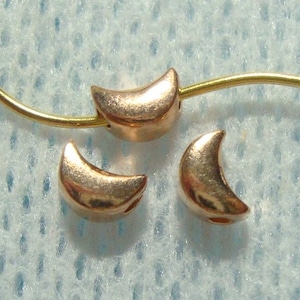 Bulk 10 pcs, 6x3x2.6mm,,Rose Gold over 925 Sterling Silver Small Crescent Moon Pendant, Minimalist Findings Collection,PC-0139