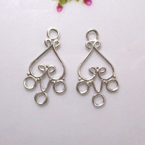 2 pcs, Handmade 925 Sterling Silver Chandelier Filigree Connector Earwire, CC-0060
