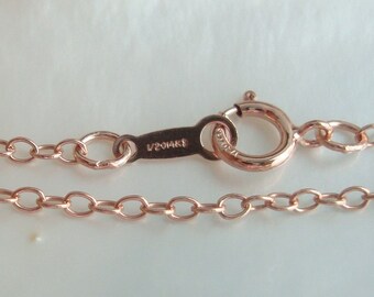 1 cadena tipo cable con acabado chapado en oro rosa de 14 quilates, 16 pulgadas, 40 cm, 2 x 1,7 mm