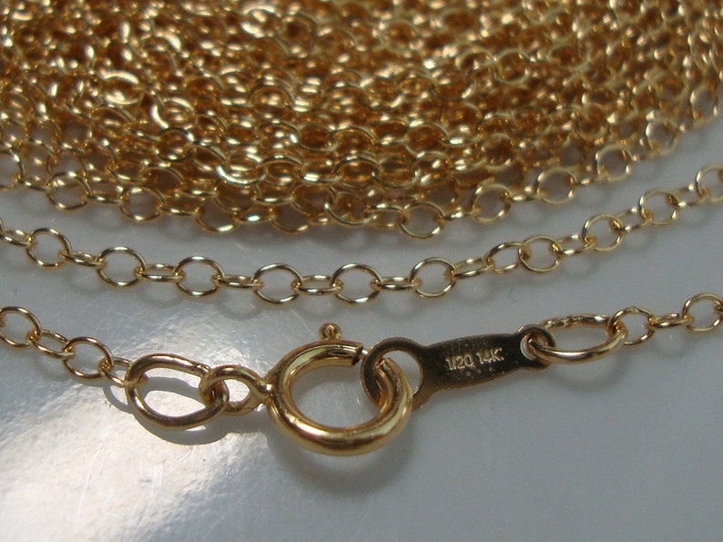 14K Gold Filled Finished Cable Chain 2mm Link 18 Inches Hallmarked 2mm
