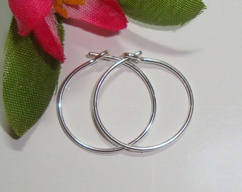 15mm, 5/8 inch, 20 gauge wire, Sterling Silver Tiny Classic Earring Hoops, tiny leaf earring finding