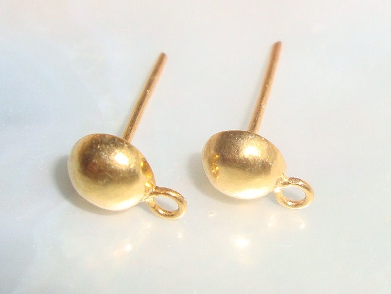 Vermeil In Gold Ep 3 Vostfr Bulk 3 pairs 24k Gold Vermeil Solid 6mm Saucer Ear Studs with | Etsy