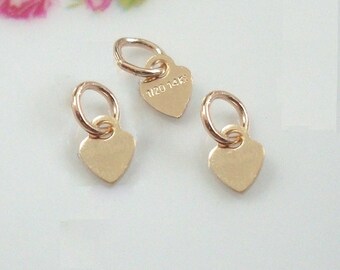 10-50pcs, Tiny small 3.5mm 14K Gold Filled Sweet Heart Disc, Tag, Dangle, Pendant, Earring Findings, PC-0370
