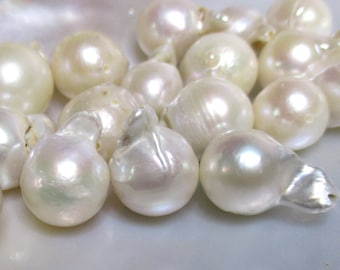 Perla barocca Flameball, lucentezza rosa, perla d'acqua dolce (14-16x10-11 mm)