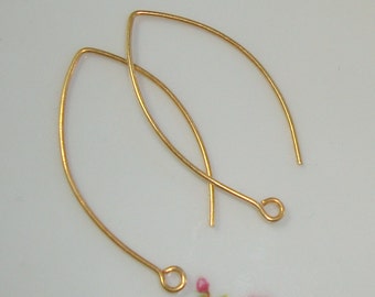 May include: A pair of gold-toned earring hooks, each with a small loop at the end.