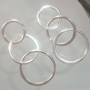 2 pc, 26x12mm, 18 Gauge,1mm thick, Sterling Silver 3 Eternal Circles, 3 circles Link, Infinity, Past Present Future, Minimalist