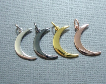 1 pc, Crescent Moon Pendant, Half Moon Pendant, Beautiful Quality Handmade, High Polished Pendant Finding, PC-0016