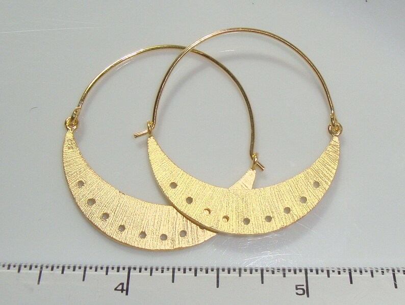 925 Sterling Silver Crescent Moon earring findings, 2 pcs, EW-0038 image 5