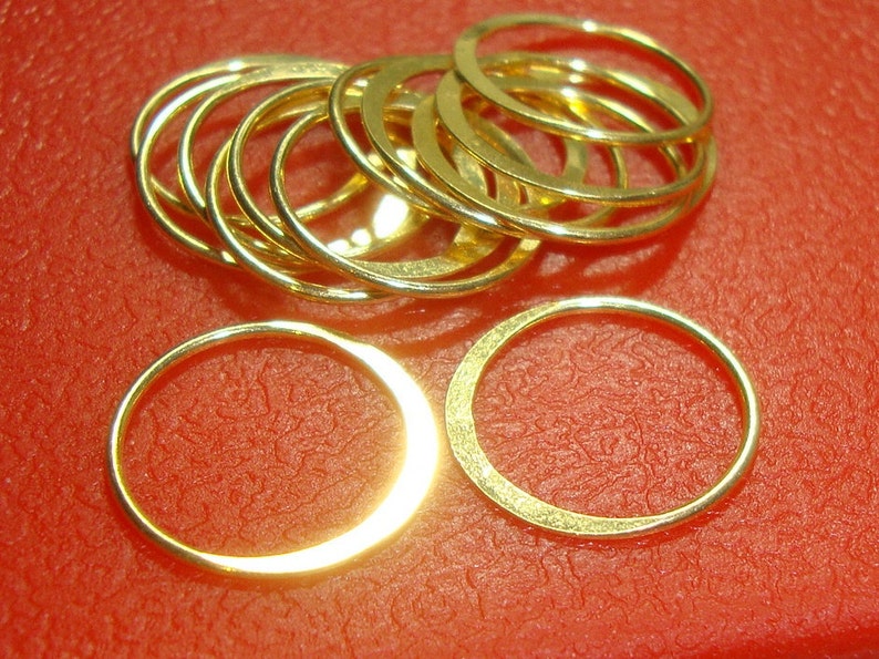 4 pcs, 15mm, 19ga, Gold Vermeil Sterling Silver Eternity Circle Links, Great for Macrame bracelet, CC-0463 image 1