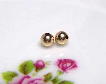 Cuenta de oro macizo de 14 quilates de 3 mm, orificio de 0,9 mm, CC-0427-R