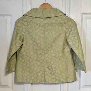 Anthropologie Elevenses Semi-Cropped Jacket Brocade One Button 3/4 Sleeve Size 4 image 2