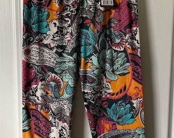 Docele Women's Paisley Print Capris Multicolor Size One Size