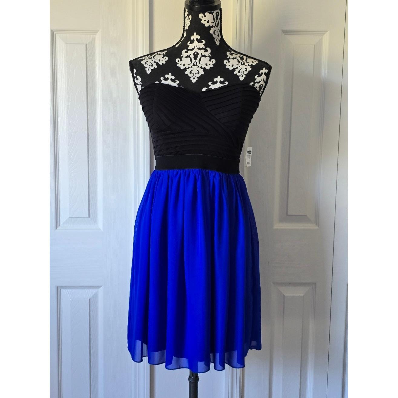 Blue Strapless Skater Dress - Etsy Blue Strapless Skater Dress - Etsy