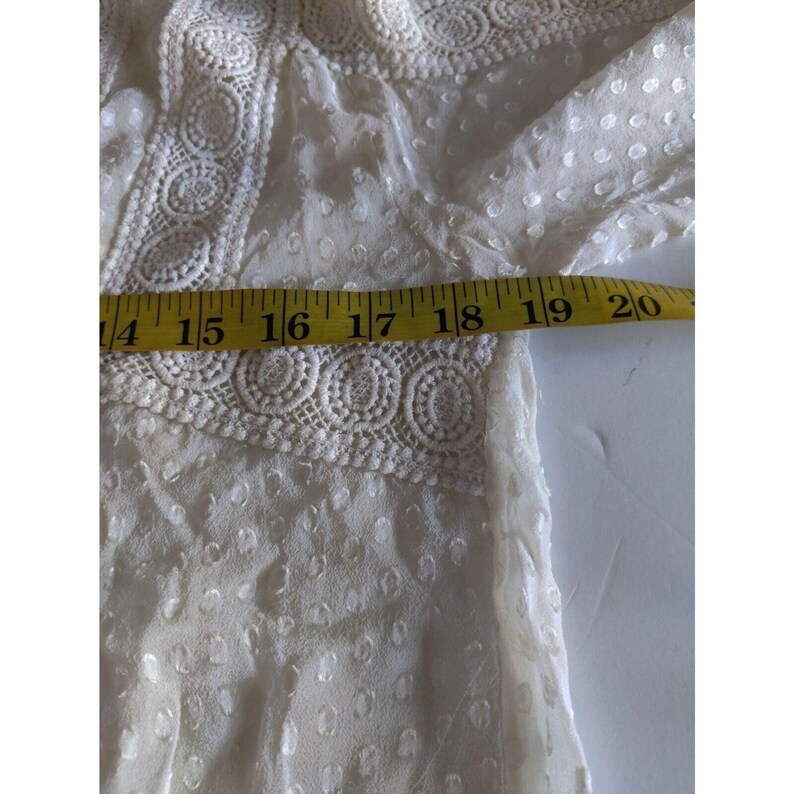Blusa tipo túnica de encaje de malla blanca roto Meadow Rue de Anthropologie, talla pequeña imagen 5