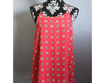 Shinesbar Coral Geometric Print Halter Neck Tank Top Size L