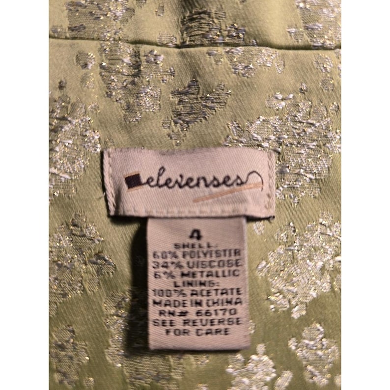 Anthropologie Elevenses Semi-Cropped Jacket Brocade One Button 3/4 Sleeve Size 4 image 3