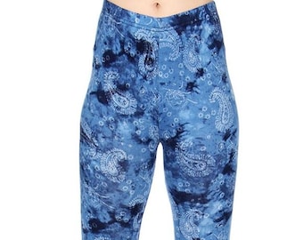 Docele Paisley Softbrush Capri Leggings