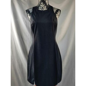 Anthropologie Sugar + Lips Zipper Sleeveless Fitted Sheath Dress Black SZ Large afbeelding 1