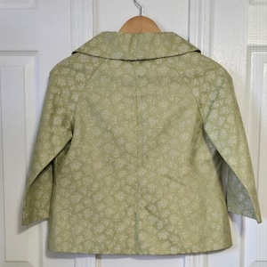 Anthropologie Elevenses Semi-Cropped Jacket Brocade One Button 3/4 Sleeve Size 4 image 9