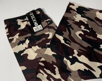 Docele Fashion Women's Capri Camouflage Leggings Reg One Size